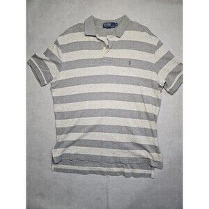 Vintage Polo Ralph Lauren Short Sleeve Polo Shirt Mens Gray Medium 100% Cotton